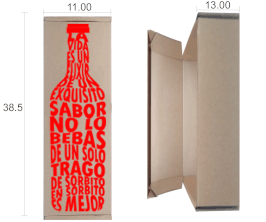 CAJA PARA BOTELLA VINTAGE ARMABLE MICROCORRUGADO