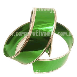 LISTÓN ALAMBRADO METALICO VERDE FILO ORO ANCHO 9