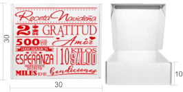 CAJA PARA DESAYUNOS ARMABLE BLANCA VINTAGE NAVIDEÑA 2022