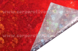 PAPEL HOLOGRAMA ESTRELLAS ROJO