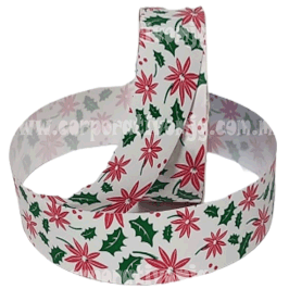 LISTON NOCHE BUENA MATE BLANCO ANCHO 22