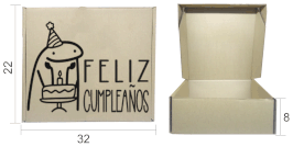 CAJA PARA DONAS RELF MICROCORRUGADO VINTAGE FLORKS