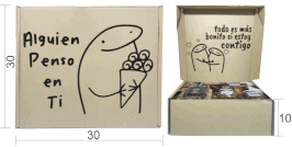 CAJA PARA DESAYUNOS RELF MICROCORRUGADO VINTAGE FLORKS DOBLE IMPRESION