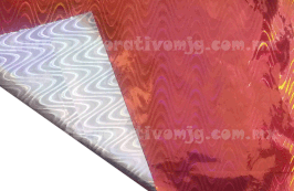 PAPEL HOLOGRAMA EN ROLLO ONDAS ROJO