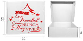 CAJA PARA DONAS DOBLE MENSAJE BLANCA VINTAGE NAVIDAD 2022