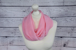 H2 Loop Chiffon rosa mit kleinen weissen Punkten