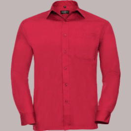 Herrenhemd Rot  Langarm- mit Beflockung