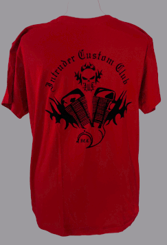 T Shirt "Rot "- Intruder Custom Club Logo beflockt in schwarz