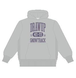 SNOW TRACK Hooded Sweat  12oz Side panel