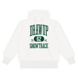 SNOW TRACK Hooded Sweat  12oz Side panel