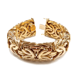 Bracciale rigido modello bizantino in oro giallo 18 kt