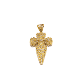 Croce in oro giallo con pavè di zirconi C1446GDF