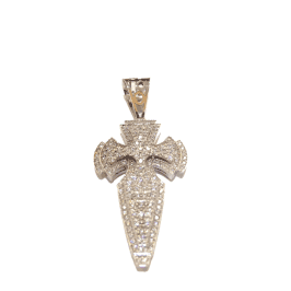 Croce in oro bianco con pavè di zirconi C1444BDF