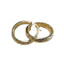 Orecchini cerchio in oro giallo con greche  codice:  1416976