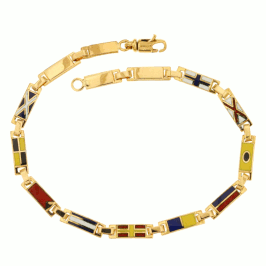Bracciale in oro giallo 18kt con bandierine codice: 803321724747