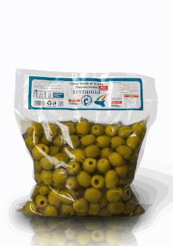 Olive dolci  denocciolate in salamoia varietà Nocellara della valle del Belìce
