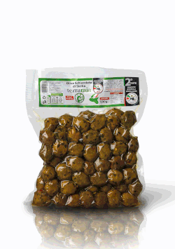 Olive  schiacciate  con aromi secchi olio evo e aceto di mele
