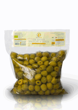 Olive dolci  denocciolate in salamoia BIOLOGICHE  varietà Nocellara della valle del Belìce