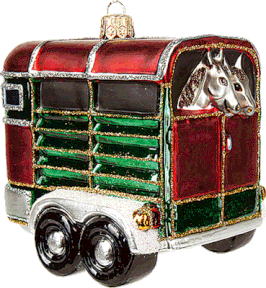 Glasornament Pferdetransport 10 cm