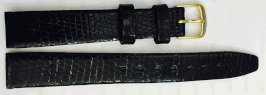 ECHTES-REPTIL EIDECHSE LEDER SLIM /FLACH UHRENARMBAND 13 MM,STAHL SCHLIESSE VERG