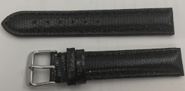 LUXUS &HOCHWERTIGES 18MM REPTIL EIDECHSE LEDER UHREN ARMBAND NEU SCHWARZ