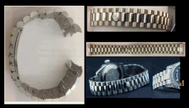 CAVADINI-EDELSTAHL UHREN ARMBAND 20 MM MIT SCHMETTERLING -SCHLIESSE