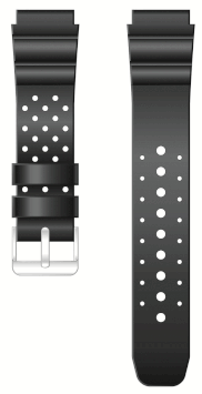 ECHTES KAUTSCHUK CAVADINI ORIGINAL(RUBBER)UHRENARMBAND GUTER QUALITÄT SCHWARZ 20 mm