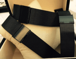 22 mm KLASSICHES EDELSTAHL MELANESE BAND ION SCHWARZ PLATTIERT LIEFERBAR 18-22 MM