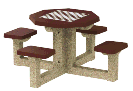 TABLE BÉTON JEU D'ÉCHEC PONY