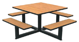 TABLE PIQUE-NIQUE CARRÉE 8 Places