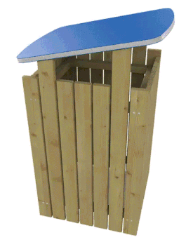 Corbeille AVEC TOIT TAMARIS 160L