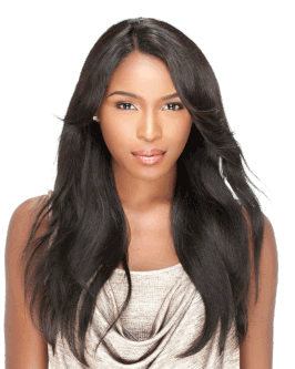 100% Human Hair Lace Wig BRAZILIAN - Natural Straight Bare & Natural Echthaar Perücke