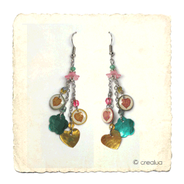 Boucles d'oreilles longues " Feuilles "