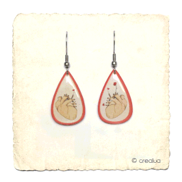 Boucles d'oreilles classiques " Coeur fleuri "