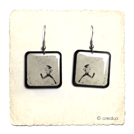 Boucles d'oreilles classiques " Course city "