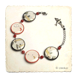 Bracelet perles " Oiseau Lune " 2