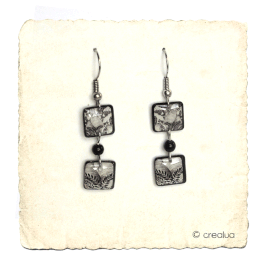 Boucles d'oreilles longues " Feuillage " 2