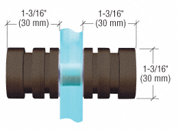 Dusch-Türknopf, 30 mm runde Form mit Rippung, Bronze gebürstet, Typ SDK106BBRZ