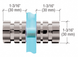 Dusch-Türknopf, 30 mm runde Form mit Rippung, Edelstahloptik gebürstet, Typ SDK106BN