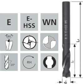 Schweisspunktbohrer E-HSS WN / 180°