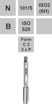 Handgewindebohrer N-101/1 einzel Stk. aus Set Mittelschneider Nr. 2