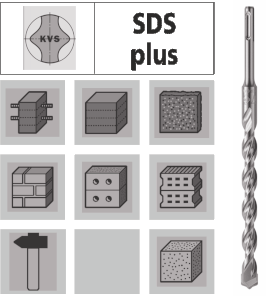 SDS-plus Hammerbohrer 2x2 KVS