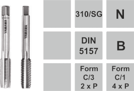 Gewindeschneidwerkzeuge N-310/SG  im Set aus 2 Stk. DIN 5157 / Zoll
