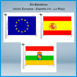 Banderas La Rioja - España c/e - Europea