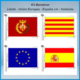 Banderas Lleida - Cataluña - España c/e - Europea