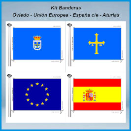 Banderas Oviedo - Asturias - España c/e - Europea