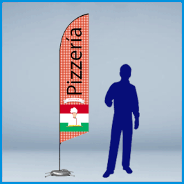 Fly Banner Pluma o Surf 340 pizzería mod. 2