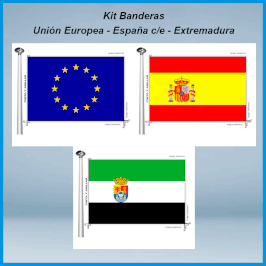 Banderas Extremadura - España c/e - Europea