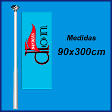 BANDERA VERTICAL OLLADOS 90X300cm