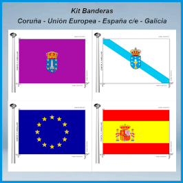 Banderas Coruña - Galicia - España c/e - Europea